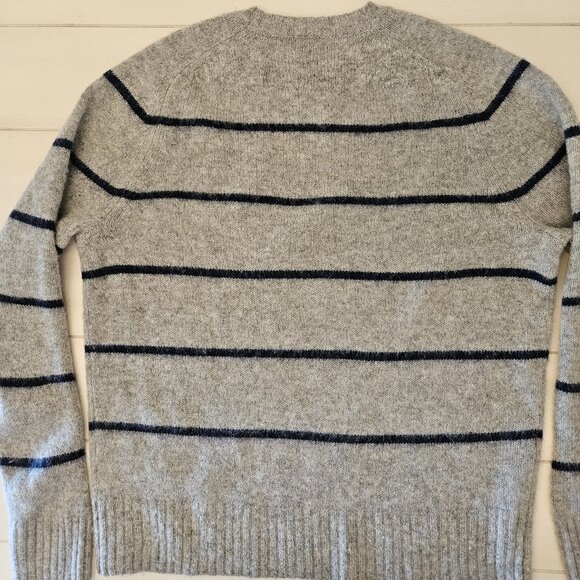 J. Crew Wool Grey and Navy Striped Sweater - Size L - Picture 5 of 8